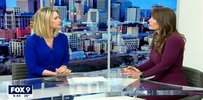 A fox 9 news segment of who women anchors talking and sitting at a table