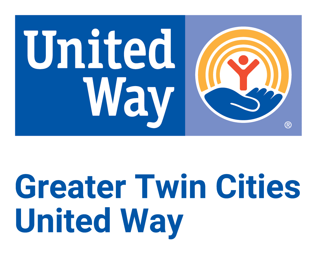 Greater Twin Cities United Way logo with palm and sunrise and red figure