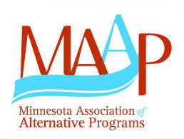 Minnesota Association of Alternative Programs logo with water flooding through A