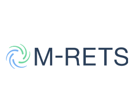 M-RETS logo with swirling lines blue and green