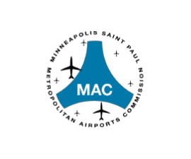 Metropolitan Airports Commission Logo with Delta of Mississippi River and Plains and Text around