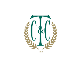 Town & Country Club logo of initials surrounded by olive branches and 1888