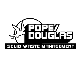 Pope Douglas logo showing the name written out with an outline of a bird next to it