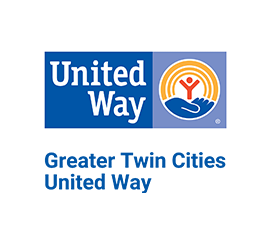 Greater Twin Cities United Way logo with palm and sunrise and red figure