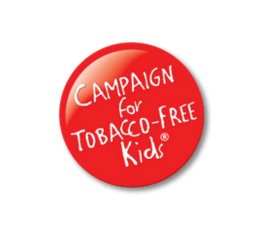 Campaign for Tobacco Free Kids logo on a red circle with a drop shadow