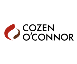 Cozen O'Connor logo featuring a red torch-like icon