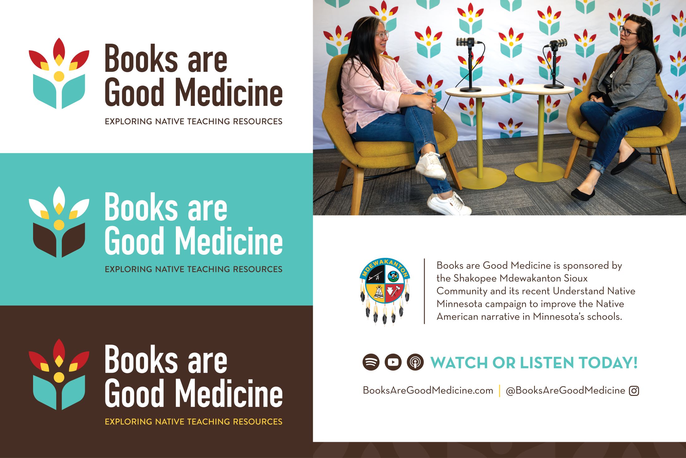 A gallery of Books Are Good Medicine podcast content