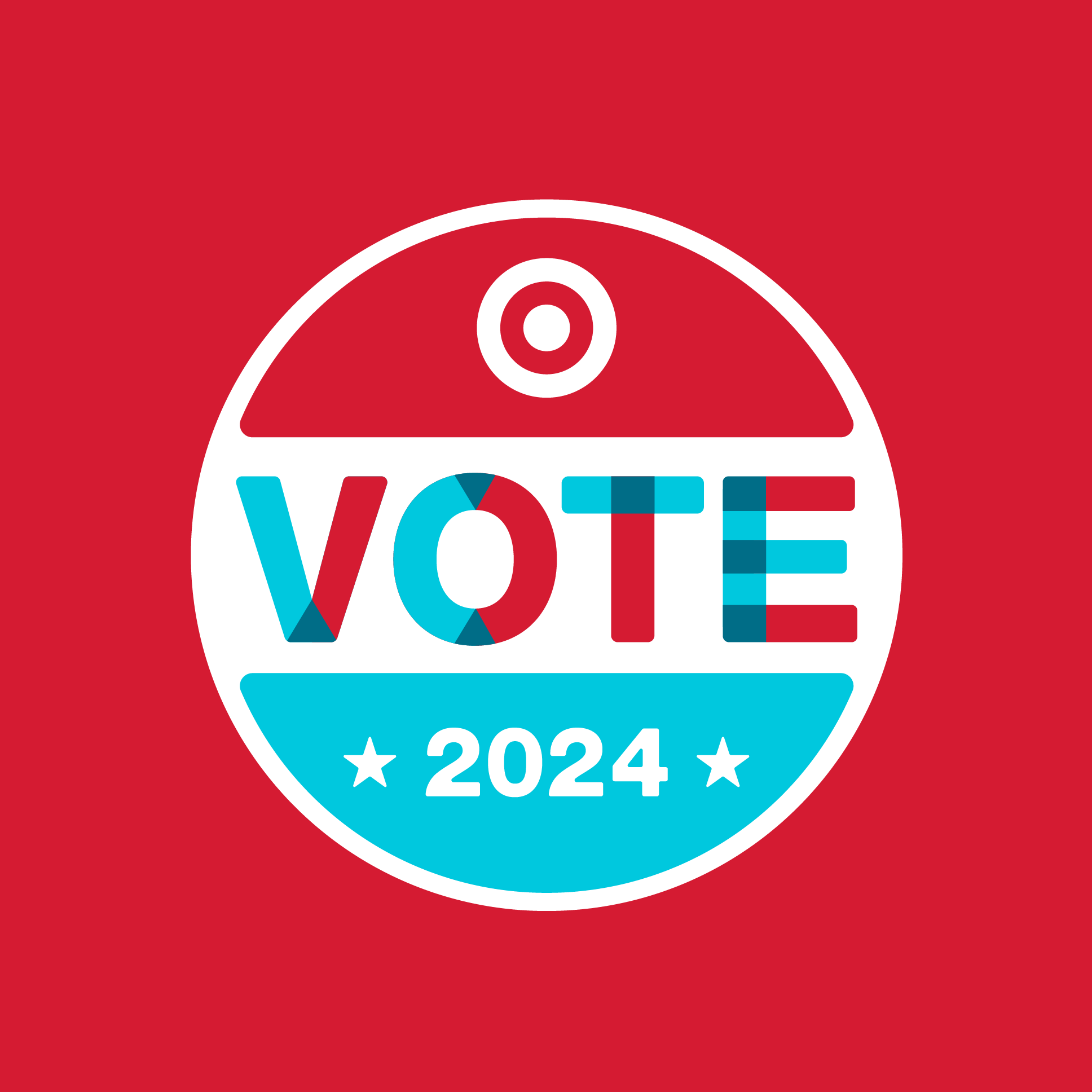 Target's GOTV 2024 logo in red, white and blue